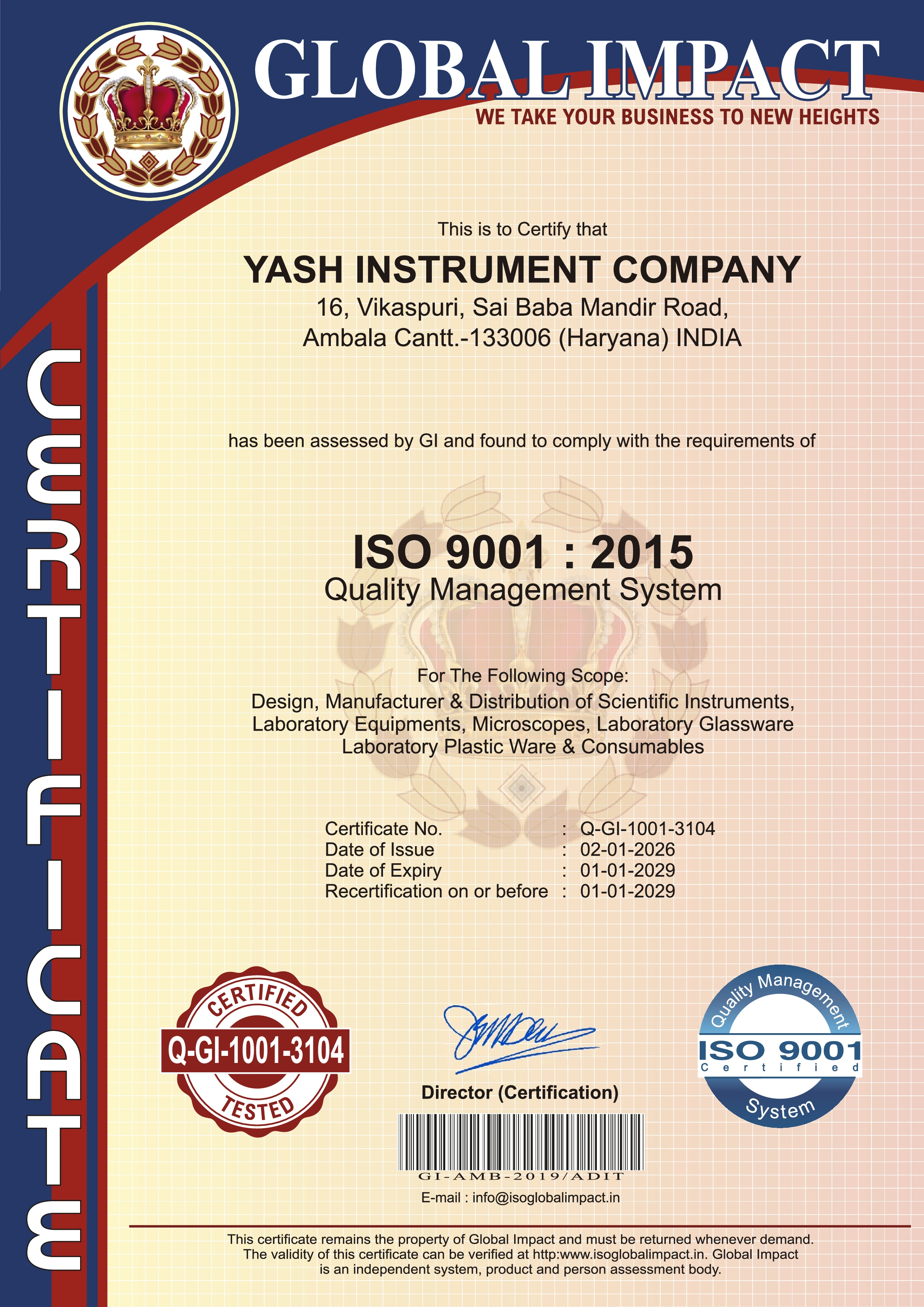 ISO 9001:2015 Certification